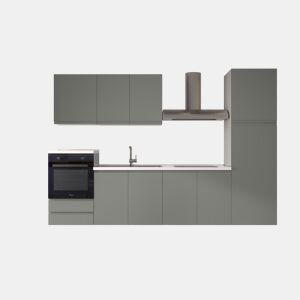 Cozinha com eletrodomésticos GILDA GOLA 300cm esquerda verde e cinza claro da Conforama, fotografia 1