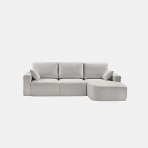Chaise longue direita ROUND 294cm cinza claro by Conforama, photo 1