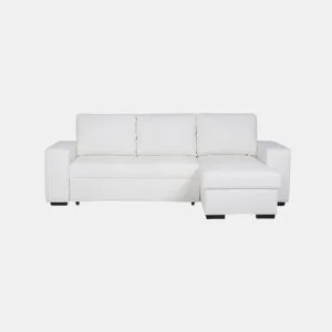Chaise longue cama de polipele HARRY reversível 3 lugares branco da Conforama, fotografia 1