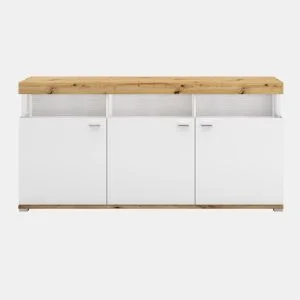 Aparador com 3 portas CORSO branco e carvalho by Conforama, photo 1