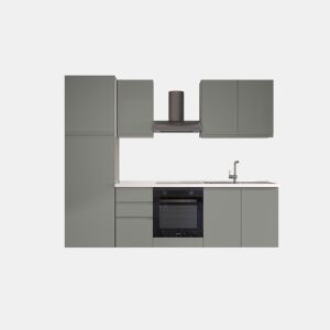 Cozinha com eletrodomésticos GILDA GOLA 255cm direita verde e cinza claro by Conforama, photo 1