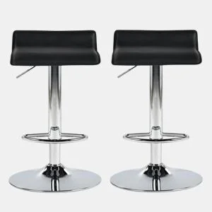 Conjunto de 2 bancos ajustáveis KENY pretos by Conforama, photo 1
