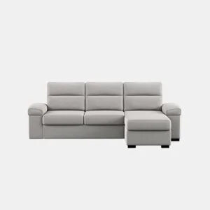 Chaise longue reversível de 4 lugares com cama ERIC cinza claro da Conforama, fotografia 1