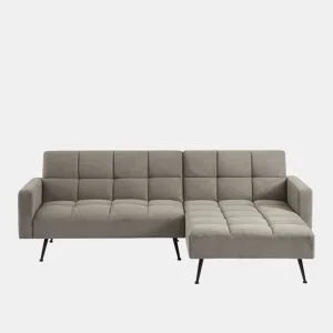 Chaise longue com cama FLO reversível 3 lugares cinza da Conforama, fotografia 1