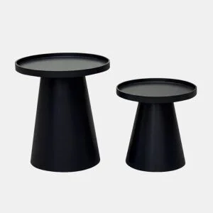 Conjunto de 2 mini mesas KILIAN pretas marca ECOANYA by Conforama, photo 1