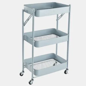 Carrinho de METAL com 3 prateleiras e rodas 77x45x30cm azul da Conforama, fotografia 1
