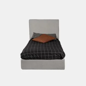 Cama com cabeceira roler LUNEA 95x110x205cm bege da Conforama, fotografia 1