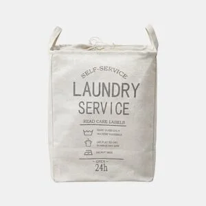 Cesto de roupa LAUNDRY tecido 53x40x27cm branco by Conforama, photo 1