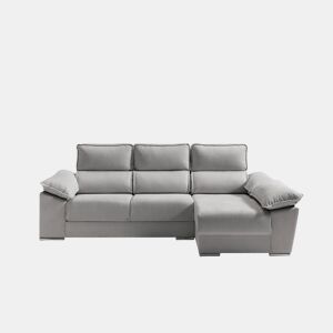 Chaise longue dereita com arca DIWY dereita 4 lugares cinza by Conforama, photo 1