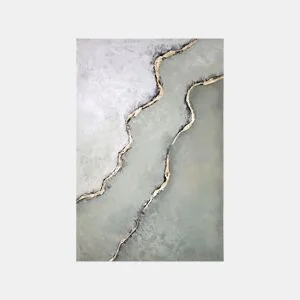 Pintura original ONDA VERDE XXL 118cm da Conforama, fotografia 1
