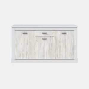 Aparador DACITE 158x87x40cm com 3 portas e 1 gaveta em branco da Conforama, fotografia 1