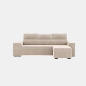 Chaise longue cama PHOENIX reversível 4 lugares bege by Conforama, photo 1