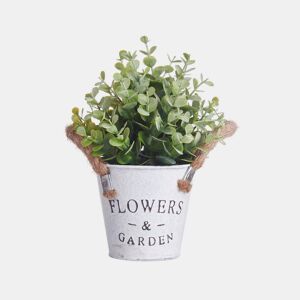 Planta floral VERDE em frasco de metal 26cm sortido da Conforama, fotografia 1