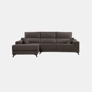 Chaise longue 4 lugares NOELIA XL cor chocolate esquerda da Conforama, fotografia 1