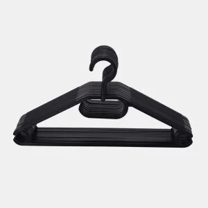 Conjunto de 10 cabides PLASTIKO 20,8x40x0,8cm cor preto by Conforama, photo 1