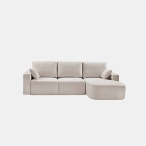 Chaise longue direita ROUND 234cm bege da Conforama, fotografia 1