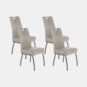 Conjunto de 4 cadeiras BEATE cor cinza claro by Conforama, photo 1