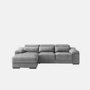 Chaise longue 4 lugares esquerda LEVON cinza claro da Conforama, fotografia 1