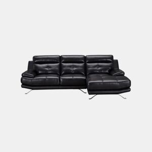 Chaise longue de pele 4 lugares HAWAI lado direito cor preta by Conforama, photo 1