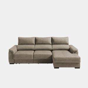 Chaise longue dereita NAHIA com baú de 4 lugares cor visón by Conforama, photo 1