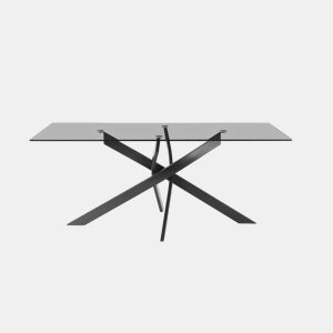 Mesa de jantar fixa cinza TEXAS by Conforama, photo 1