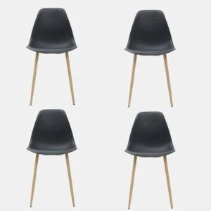 Conjunto de 4 cadeiras de cozinha ADA cor preto by Conforama, photo 1