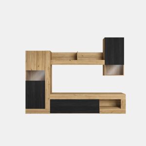 Composição de sala FERRARA carvalho e preto by Conforama, photo 1