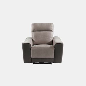 Poltrona relax elétrico pele cor cinza MOON da Conforama, fotografia 1