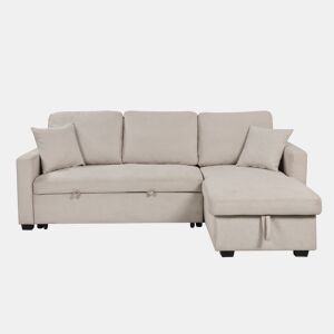 Chaise longue reversível com cama LUCY cor bege by Conforama, photo 1