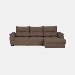 Chaise longue BENSON com cama dereita 4 lugares chocolate by Conforama, photo 1