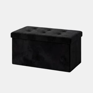 Banco de arrumação OTTOMAN dobrável 76x38x38cm preto da Conforama, fotografia 1