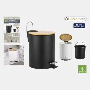 Balde do lixo BAÑO 5 litros metal e bambu da Conforama, fotografia 1