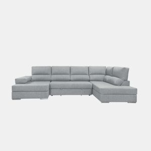 Sofá de canto U BARI XL dereita 4 lugares azul by Conforama, photo 1