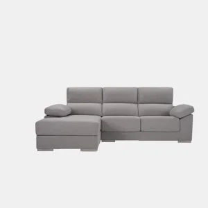 Chaise longue M NOEMI esquerda 4 lugares cinza claro by Conforama, photo 1