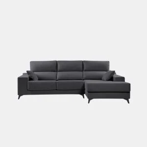 Chaise longue M com arca NOELIA dereita 4 lugares antracite da Conforama, fotografia 1