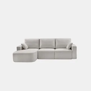 Chaise longue esquerda 234cm ROUND cor cinza claro by Conforama, photo 1