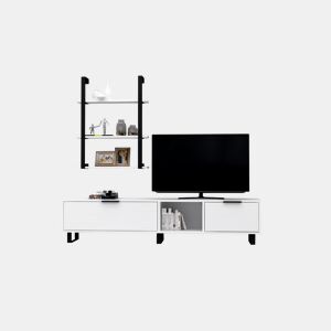 Conjunto de móvel de TV e prateleira ZENA, branco by Conforama, photo 1
