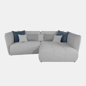 Chaise longue derecha SOPHIE color gris claro y azul by Conforama, photo 1