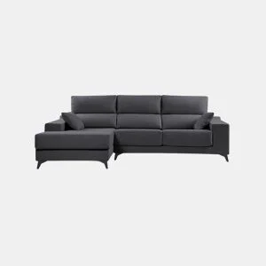 Chaise longue 4 lugares NOELIA XL cor antracite esquerda da Conforama, fotografia 1