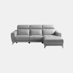 Chaise longue relax elétrica SALMA dereita 4 lugares cinza by Conforama, photo 1