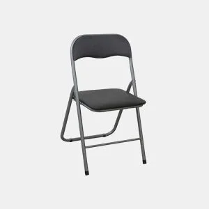 Cadeira dobrável ALIZEE III preto e cinza metal da Conforama, fotografia 1