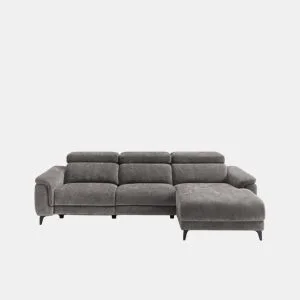 Chaise longue direita relax elétrico EOS cor cinza da Conforama, fotografia 1