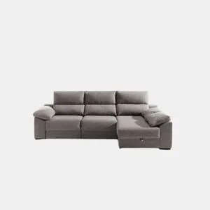 Chaise longue KLEE dereita 4 lugares vison by Conforama, photo 1