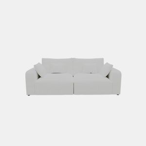 Sofá VERONA de 3 lugares em L tecido 2 cor branco da Conforama, fotografia 1