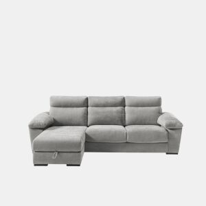 Chaise longue SOLIS esquerda 4 lugares cinza médio da Conforama, fotografia 1