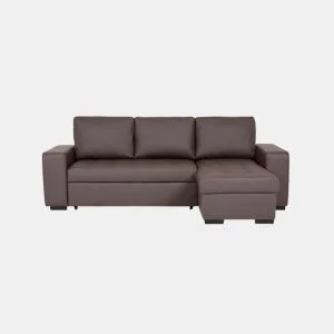 Chaise longue cama polipele HARRY reversível 3 lugares chocolate da Conforama, fotografia 1