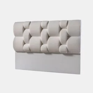 Cabeceira SENA 160x115x12 cm tecido branco da Conforama, fotografia 1