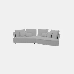 Chaise longue LUGANO direita 4 lugares tecido 2 cor vison da Conforama, fotografia 1