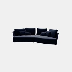 Chaise longue LUGANO direita 4 lugares tecido 2 cor azul by Conforama, photo 1