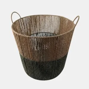 Cesta SOLVE L 32x38x38cm cor natural e verde da Conforama, fotografia 1